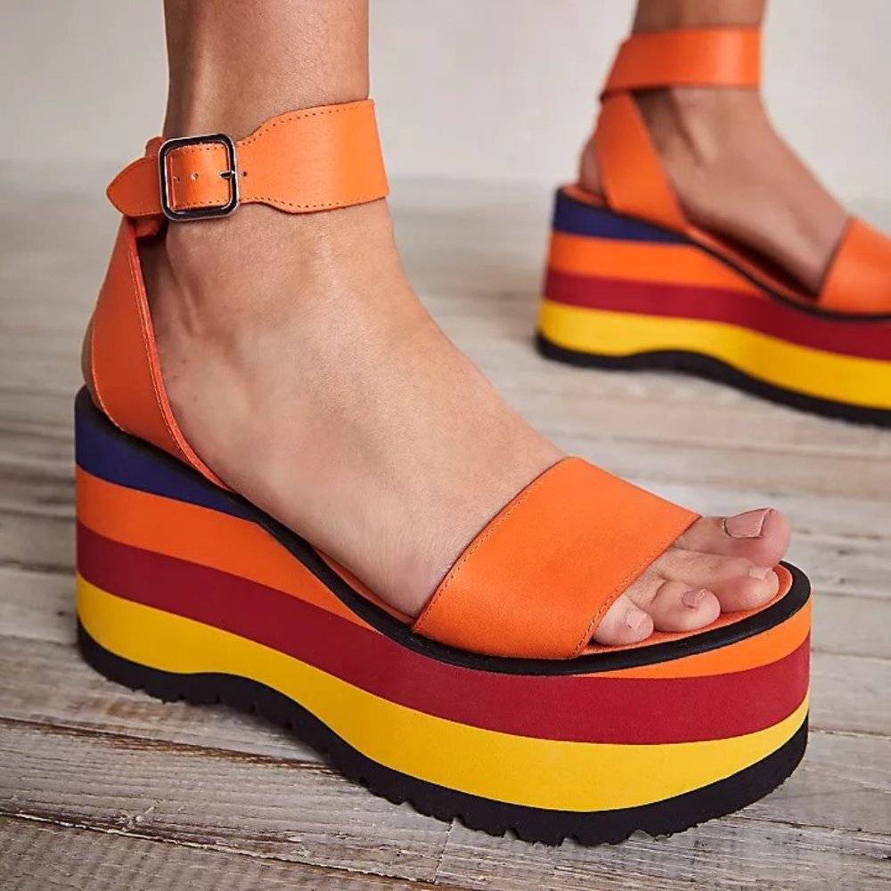 Free People Parris Platform Wedge Sandals - Picture 5 of 13